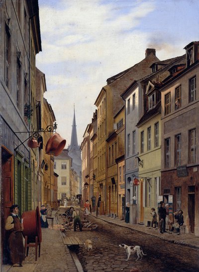 La Parochialstraße, 1831 da Johann Philipp Eduard Gaertner