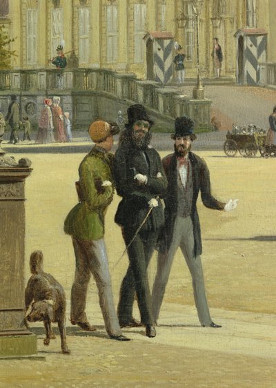 Nuova caserma, arsenale, palazzo dei principi e castello a Berlino, 1849 (dettaglio) da Johann Philipp Eduard Gartner