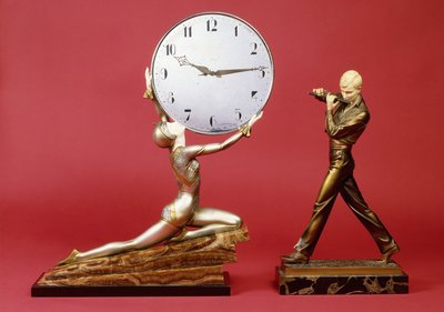 Ragazza inginocchiata con orologio e un suonatore di flauto da Johann Philipp Ferdinand Preiss