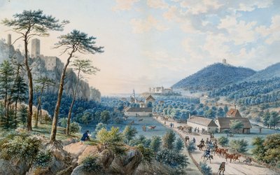 Veduta del Palazzo di Weilburg a Baden vicino a Vienna da Johann Raulino