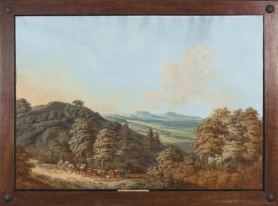 Coburg o Turingia: "Bei Coburg nach den Gleichens bergen hin", c.1800 da Johann Rauscher
