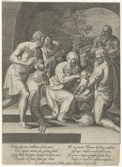 Adorazione dei pastori in una nicchia da Johann Sadeler (I)