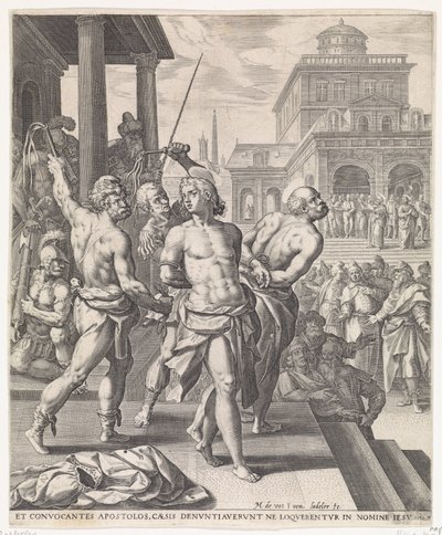 Flagellazione degli apostoli (serie di Atti degli apostoli) da Johann Sadeler (I)