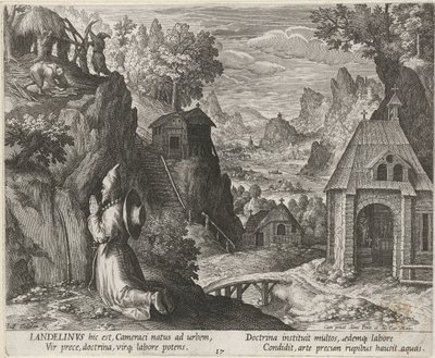 San Landelino come eremita da Johann Sadeler (I)