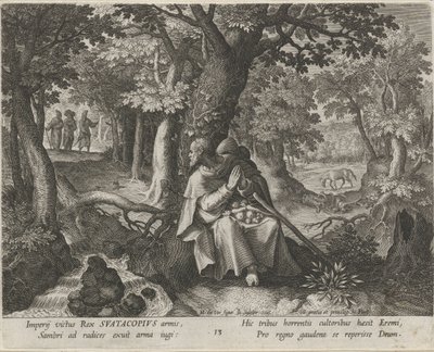 San Suatacopio come eremita (La vita virtuosa degli eremiti, Trophaeum vitae solitariae) da Johann Sadeler (I)