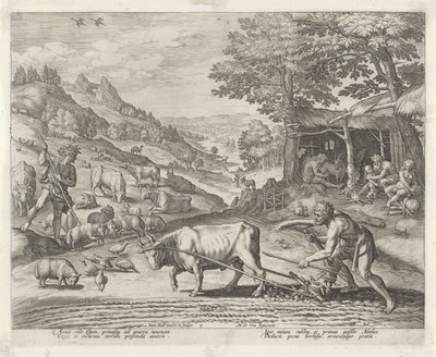 Caino e Abele come agricoltore e pastore da Johann Sadeler (I)