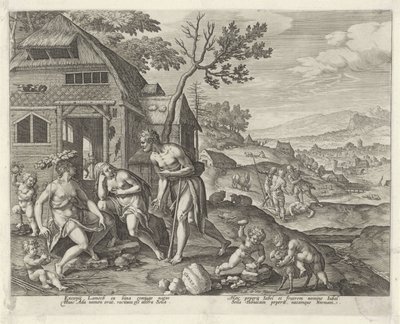 Lamech e le sue due mogli da Johann Sadeler (I)