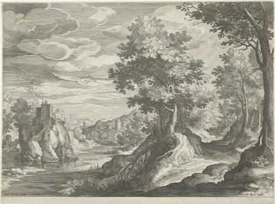 Paesaggio fluviale con un castello da Johann Sadeler (I)