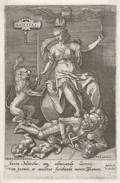 Maestà (Majestas) vince la Tirannia (Tirannis) da Johann Sadeler (I)