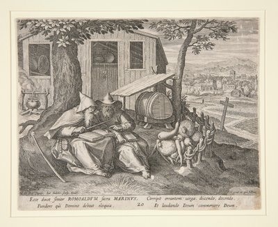 Santi Romualdo e Marino (da Oraculum Anachoreticum, 20) da Johann Sadeler I
