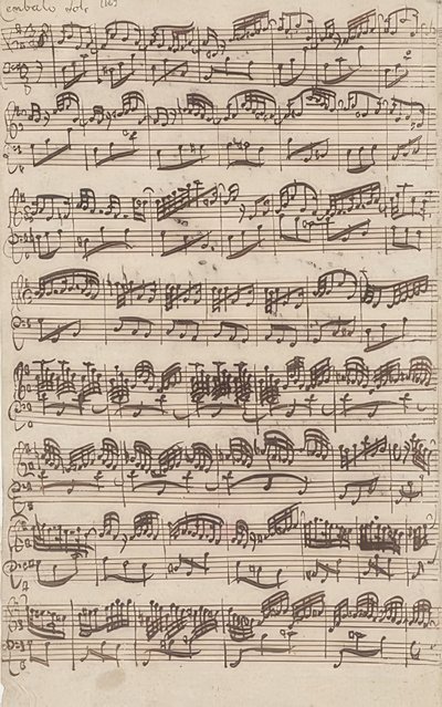 Allegro (clavicembalo solo) dalla prima versione della Sonata n. 6 in Sol maggiore per violino e clavicembalo obbligato. 1725 da Johann Sebastian Bach