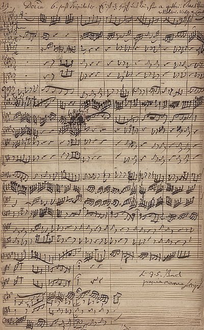 Manoscritto della cantata Es ist das Heil uns kommen her (BWV 9) da Johann Sebastian Bach