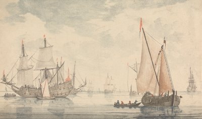 Castelli, Rovine e Paesaggi Marini - Sei Incisioni Colorate da Johann Teyler