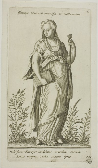 Euterpe, Musa della Musica, tavola 10 da Parnassus Biceps da Johann Theodor de Bry
