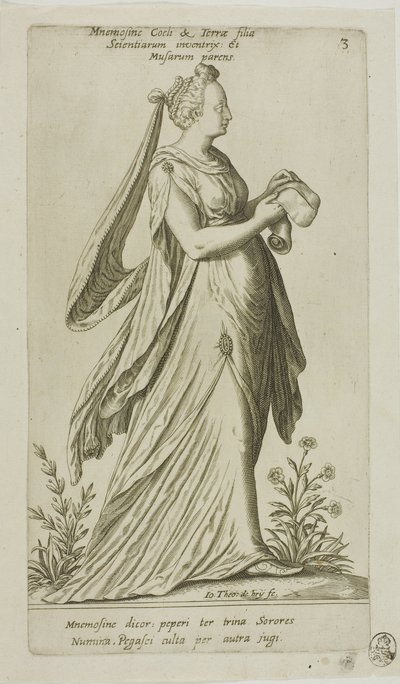Mnemosine (Memoria), tavola 3 da Parnassus Biceps da Johann Theodor de Bry