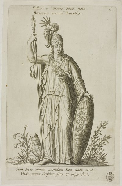 Pallade Atena, lastra 6 del Parnaso Bicipite da Johann Theodor de Bry