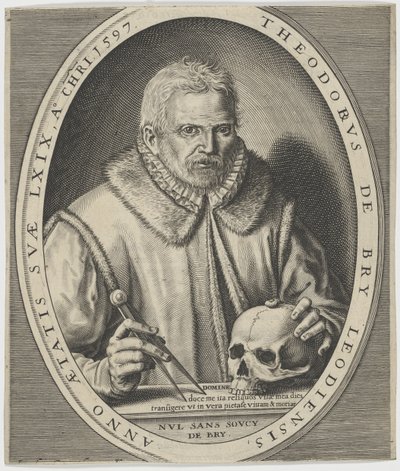 Ritratto di Theodor de Bry 1528-1598, ca. 1597 da Johann Theodor de Bry
