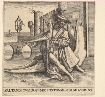 Il ricco che suona il violino su una mascella da Johann Theodor de Bry