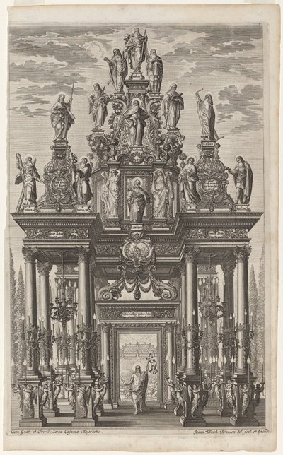 Frontespizio con arco trionfale con Cristo e gli Apostoli da Johann Ulrich Kraus