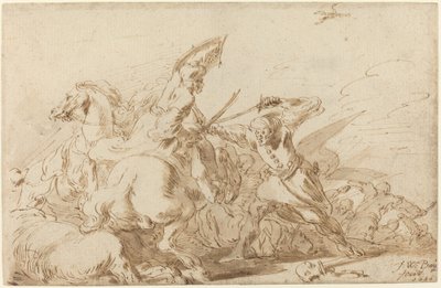 Una battaglia tra cavalleria orientale e soldati, 1636 da Johann Wilhelm Baur