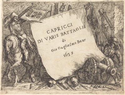 Capricci di varie battaglie Pagina del titolo, 1635 da Johann Wilhelm Baur