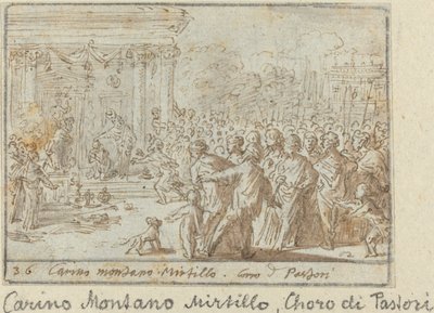 Coro di Pastori: Carino, Montano e Mirtillo, 1640 da Johann Wilhelm Baur