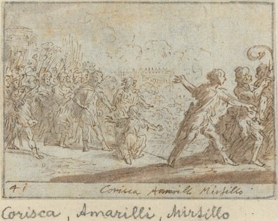 Corisca, Amarilli e Mirtillo, 1640 da Johann Wilhelm Baur