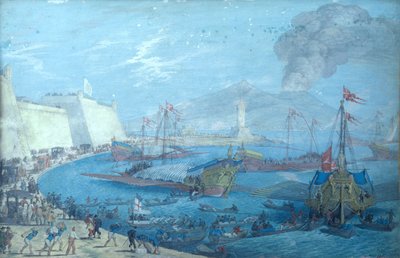 Vista del porto di Napoli da Johann Wilhelm Baur