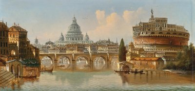 Johann Wilhelm Jankowski Roma Engelsburg e San Pietro da Johann Wilhelm Jankowski