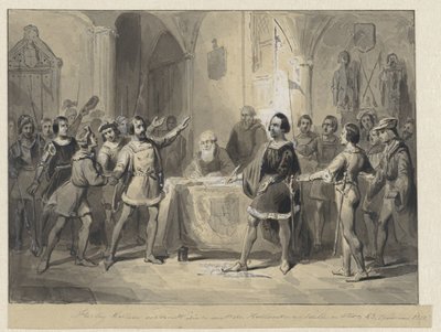 Il duca Guglielmo si allea con i nobili e le città olandesi da Johann Wilhelm Kaiser (I)