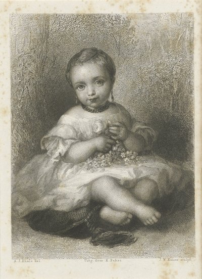 Ritratto di una ragazza sconosciuta da Johann Wilhelm Kaiser (I)