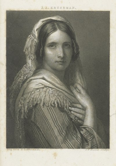 Ritratto di una donna sconosciuta da Johann Wilhelm Kaiser (I)