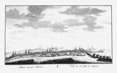 Veduta di Tomsk, ca 1735 da Johann Wilhelm Lürsenius