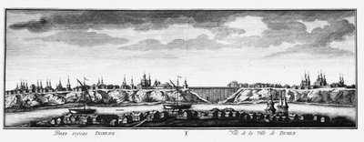 Vista di Tyumen, ca 1735 da Johann Wilhelm Lürsenius