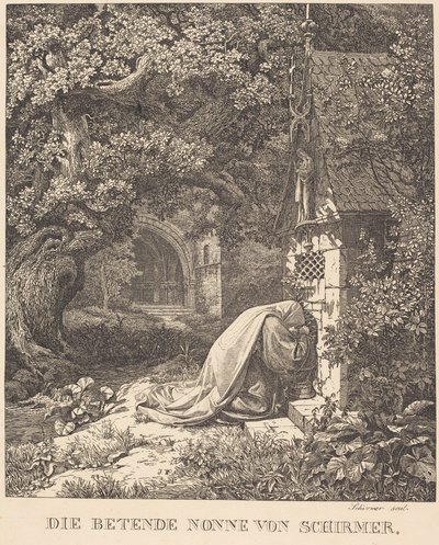 La monaca in preghiera da Johann Wilhelm Schirmer