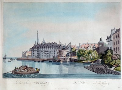 Veduta di Düsseldorf prima del bombardamento francese del 6 ottobre 1794, 1798 da Johann Ziegler