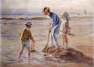 Giocando sulla spiaggia di Katwijk da Johann Zoetelief Tromp