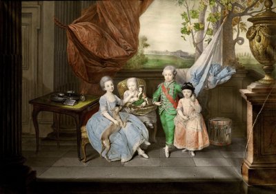I figli di Ferdinando di Parma: Luigi, Carolina, Maria Antonia e Carlotta, 1778 da Johann Zoffani