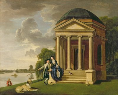 David Garrick (1717-79) e sua Moglie presso il suo Tempio a Shakespeare a Hampton, c.1762 da Johann Zoffany