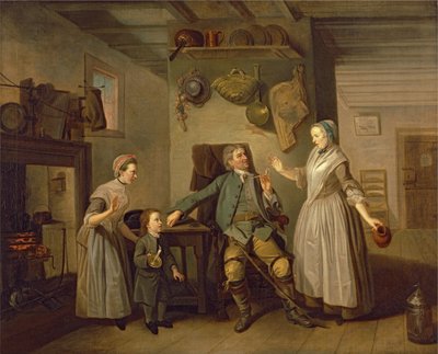 David Garrick e Mary Bradshaw in The Farmers Return di David Garrick, c.1762 da Johan Joseph Zoffany