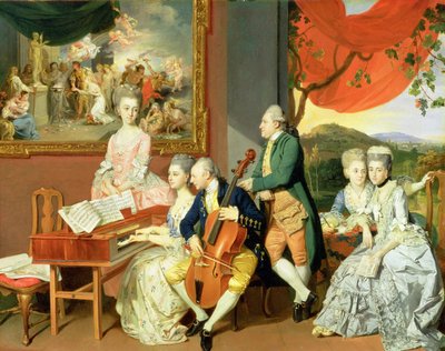 George, 3° conte Cowper, con la famiglia di Charles Gore, c.1775 da Johann Zoffany