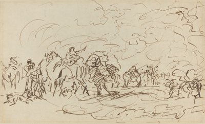 Tempesta di sabbia nel deserto che travolge una carovana da Johann Zoffany