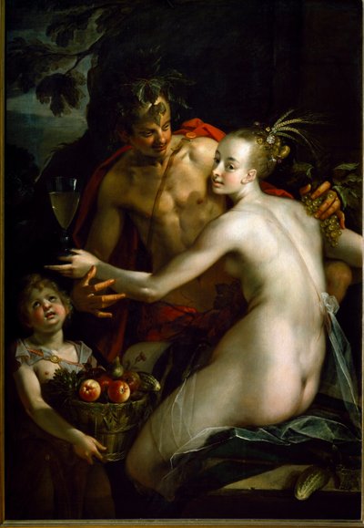 Bacco, Cerere e Amore da Johann or Hans von Aachen