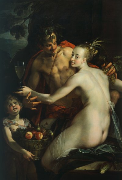 Bacco, Venere e Cupido da Johann or Hans von Aachen