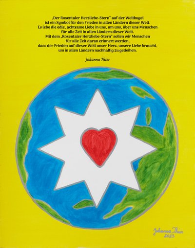 Il cuore di Rosentaler come simbolo di pace in tutti i paesi del mondo da Johanna Thier