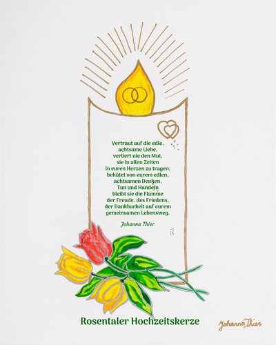 Candela di nozze Rosentaler da Johanna Thier
