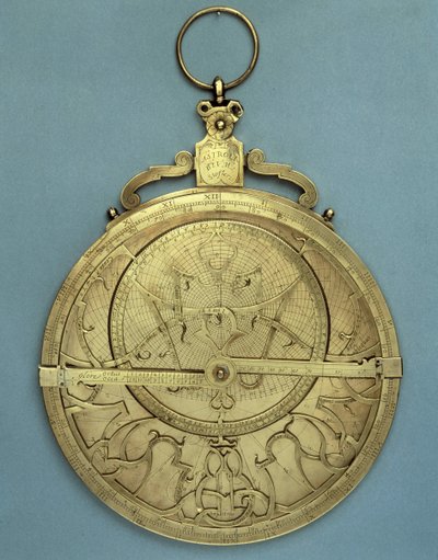Strumento astronomico: un astrolabio di Johannes Stoeffler (1452-1531), realizzato nel 16° secolo. Parigi, Collezione Brieux da Johannes Stoeffler