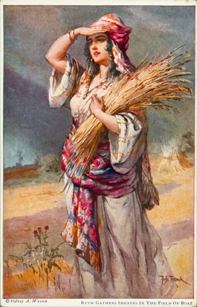 Ruth raccoglie spighe nel campo di Boaz da Johannes Adolf Tillack
