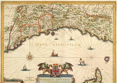Repubblica di Genova, mappa di Jan Baptist Vrients, incisione su rame da Johannes Baptista Vrints