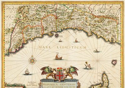 Repubblica di Genova, mappa di Jan Baptist Vrients, incisione su rame da Johannes Baptista Vrints